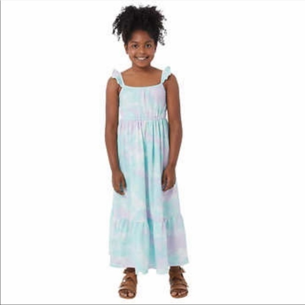 32 Degrees Youth Maxi Dress, Blue, X-Small Tie dye